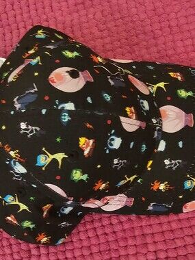 Black Bustier Top with Colorful Fish Print